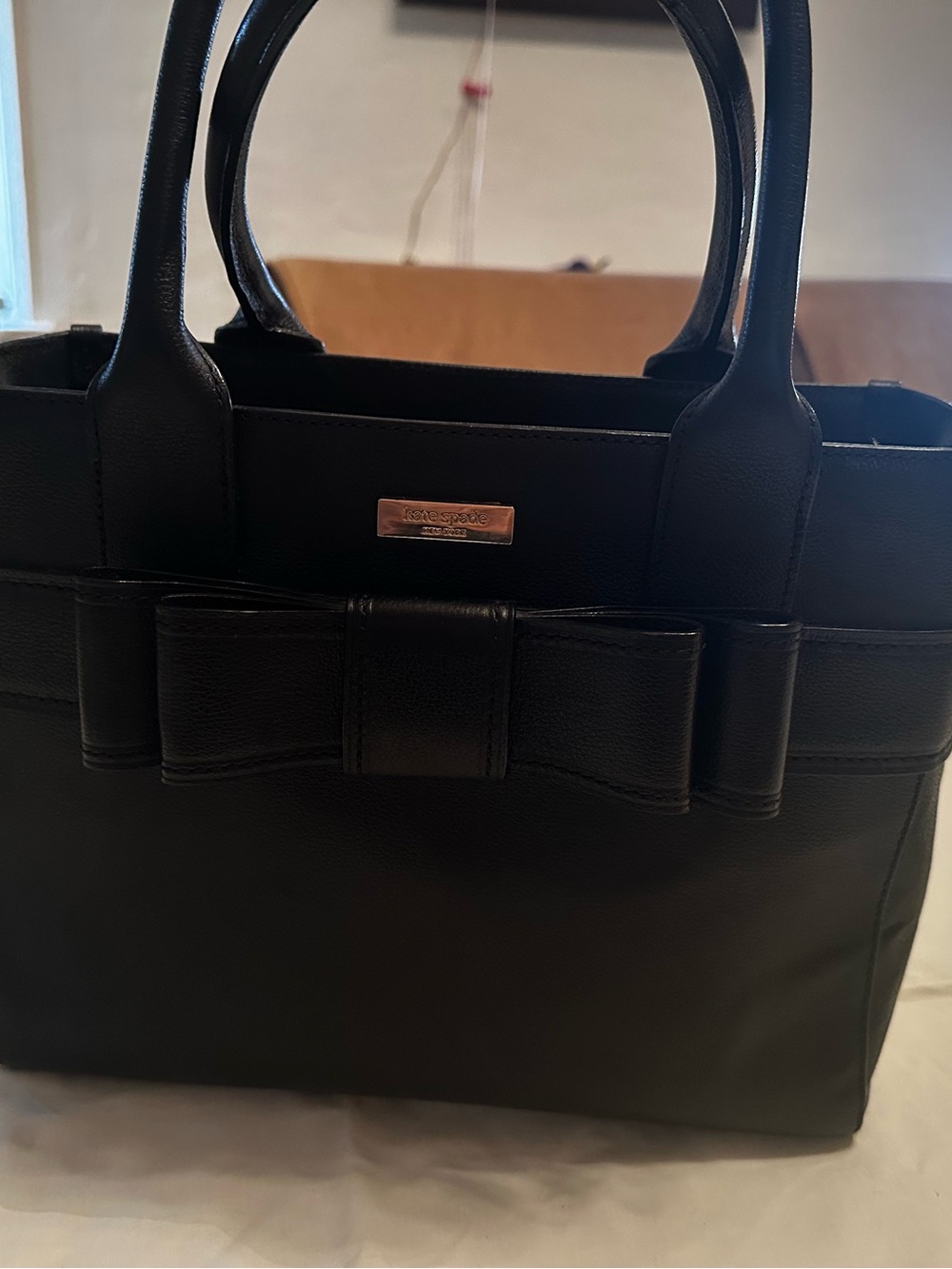 Kate Spade Black Leather Bow Satchel - Picture 3 of 8